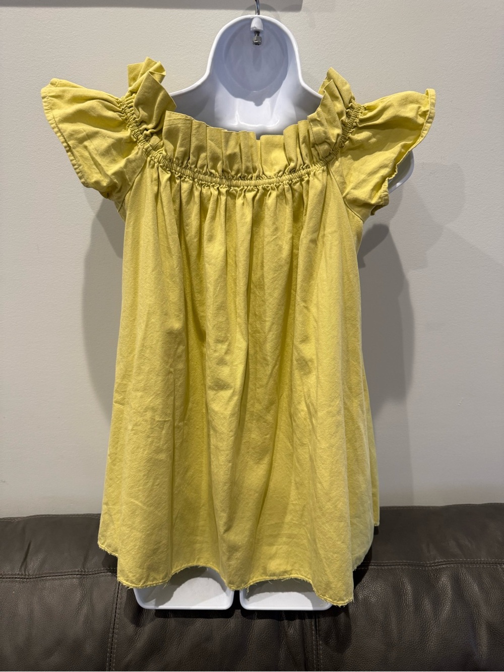 Free People Yellow Off-Shoulder Ruffle Mini Dress - Picture 4 of 5
